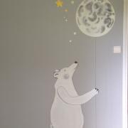 ours polaire - peinture acrylique - chambre d'enfant