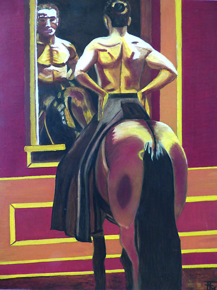 cavalier ou centaure - huile sur toile - 46x55 - 180 €
