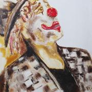 Clown - pigments sur toile - 30x40 - 80 €