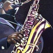 SAX - acrylique sur toile - 38x46 - 150€ - Vendu